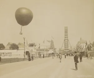 Gevangen Ballon en Reuzenrad, Wereldtentoonstelling, Chicago